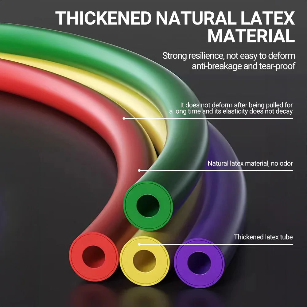 10-14pcs/Set Pull Rope Bodybuilding Resistance Bands Set Multi-function Tensioner Suit Muscle Training Belt Elastic Bands Green-fieldstore